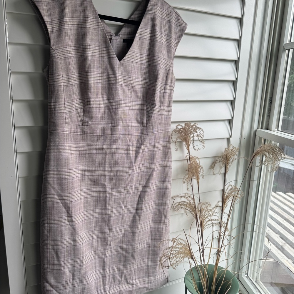 Ann Taylor Purple Plaid Mini Dress